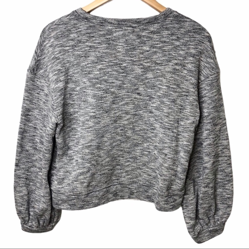 Madewell Textured Crewneck Sweatshirt Size Small Gray Slub Knit - Picture 6 of 10